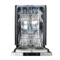 ZLINE 18" Top Control Dishwasher in Red Matte with Stainless Steel Tub and Modern Style Handle DW-RM-H-18 - Model Bath