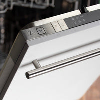 ZLINE 18" Top Control Dishwasher in White Matte with Stainless Steel Tub and Modern Style Handle DW-WM-H-18 - Model Bath
