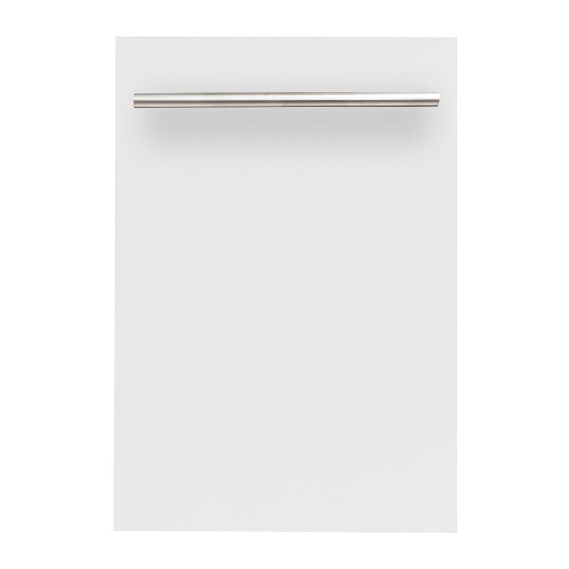 ZLINE 18" Top Control Dishwasher in White Matte with Stainless Steel Tub and Modern Style Handle DW-WM-H-18 - Model Bath