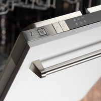 ZLINE 18" Top Control Dishwasher in White Matte with Stainless Steel Tub and Traditional Style Handle DW-WM-18 - Model Bath