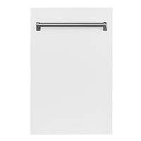 ZLINE 18" Top Control Dishwasher in White Matte with Stainless Steel Tub and Traditional Style Handle DW-WM-18 - Model Bath
