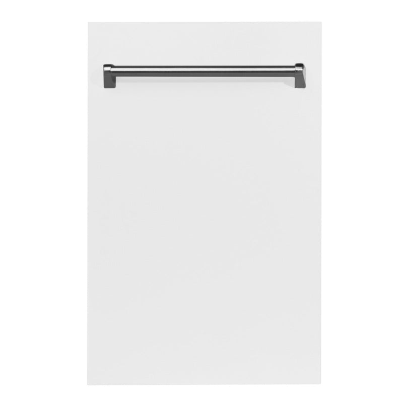 ZLINE 18" Top Control Dishwasher in White Matte with Stainless Steel Tub and Traditional Style Handle DW-WM-18 - Model Bath