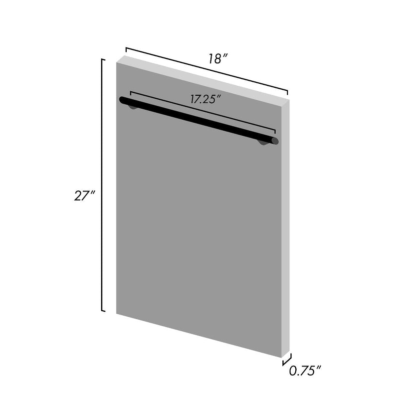 ZLINE 18" Top Control Dishwasher in White Matte with Stainless Steel Tub and Traditional Style Handle DW-WM-18 - Model Bath