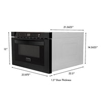 ZLINE 24" 1.2 cu. ft. Microwave Drawer in Black Stainless Steel MWD-1-BS - Model Bath