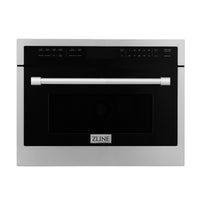 ZLINE 24" Built-in Convection Microwave Oven in Black Stainless Steel with Speed and Sensor Cooking MWO-24-BS - Model Bath
