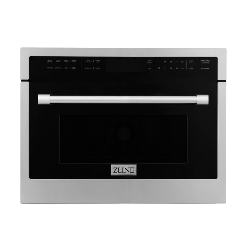 ZLINE 24" Built-in Convection Microwave Oven in Black Stainless Steel with Speed and Sensor Cooking MWO-24-BS - Model Bath