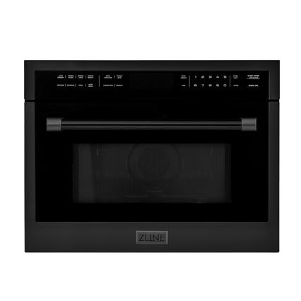 ZLINE 24" Built-in Convection Microwave Oven in Black Stainless Steel with Speed and Sensor Cooking MWO-24-BS - Model Bath