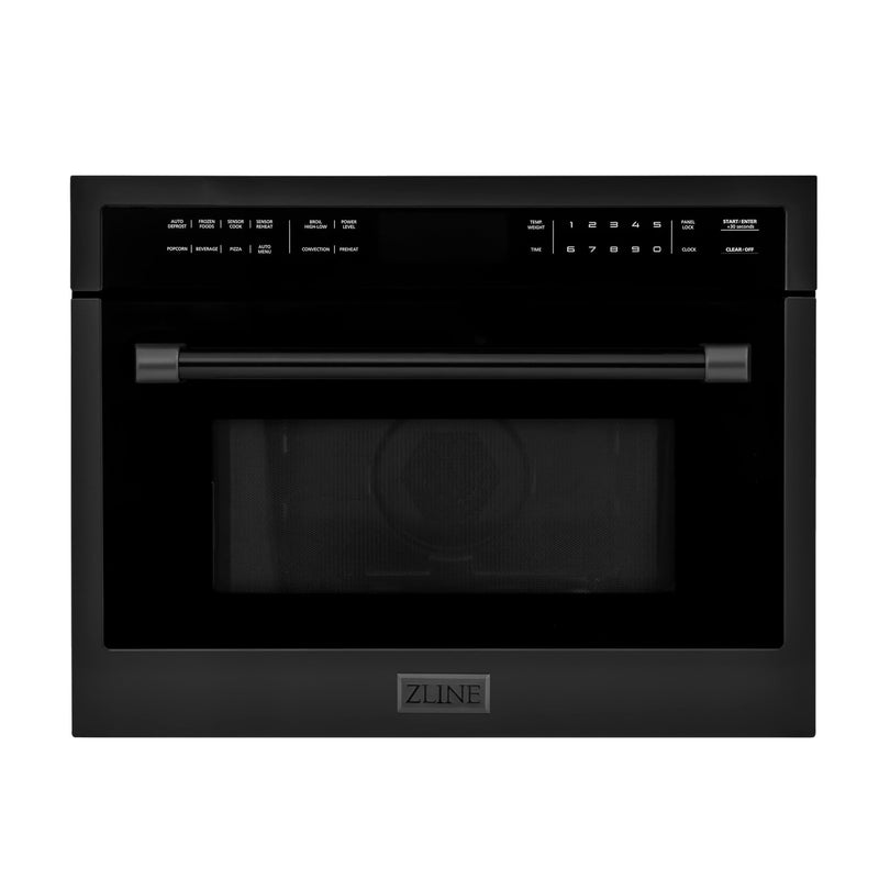 ZLINE 24" Built-in Convection Microwave Oven in Black Stainless Steel with Speed and Sensor Cooking MWO-24-BS - Model Bath