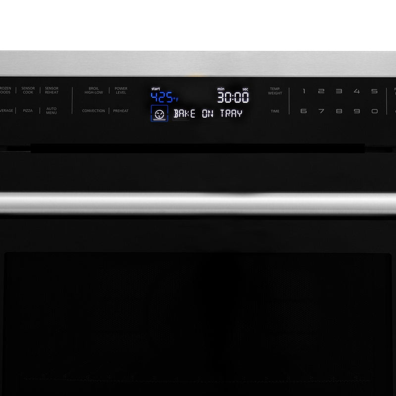 ZLINE 24" Built-in Convection Microwave Oven in Black Stainless Steel with Speed and Sensor Cooking MWO-24-BS - Model Bath
