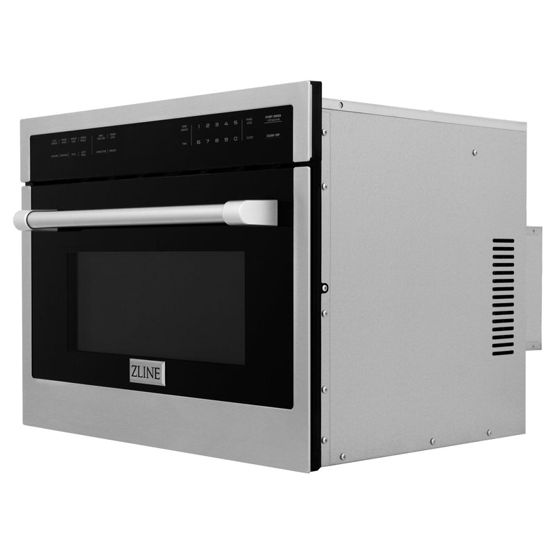 ZLINE 24" Built-in Convection Microwave Oven in Black Stainless Steel with Speed and Sensor Cooking MWO-24-BS - Model Bath
