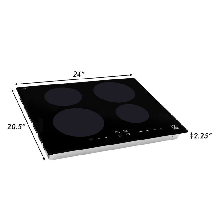 ZLINE 24" Induction Glass Cooktop with 4 Burners (RCIND-24) - Model Bath