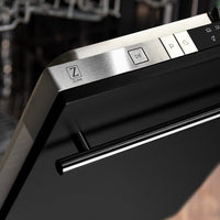 ZLINE 24" Top Control Dishwasher in Black Matte with Stainless Steel Tub and Modern Style Handle DW-BLM-H-24 - Model Bath