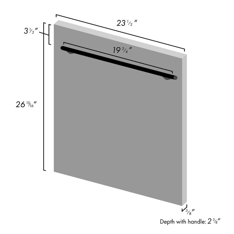 ZLINE 24" Top Control Dishwasher in Black Matte with Stainless Steel Tub and Modern Style Handle DW-BLM-H-24 - Model Bath