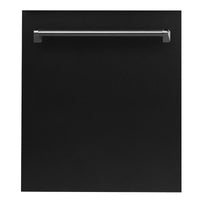 ZLINE 24" Top Control Dishwasher in Black Matte with Stainless Steel Tub and Traditional Style Handle DW-BLM-24 - Model Bath