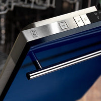 ZLINE 24" Top Control Dishwasher in Blue Gloss with Stainless Steel Tub and Modern Style Handle DW-BG-H-24 - Model Bath