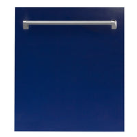 ZLINE 24" Top Control Dishwasher in Blue Gloss with Stainless Steel Tub and Traditional Style Handle DW-BG-24 - Model Bath