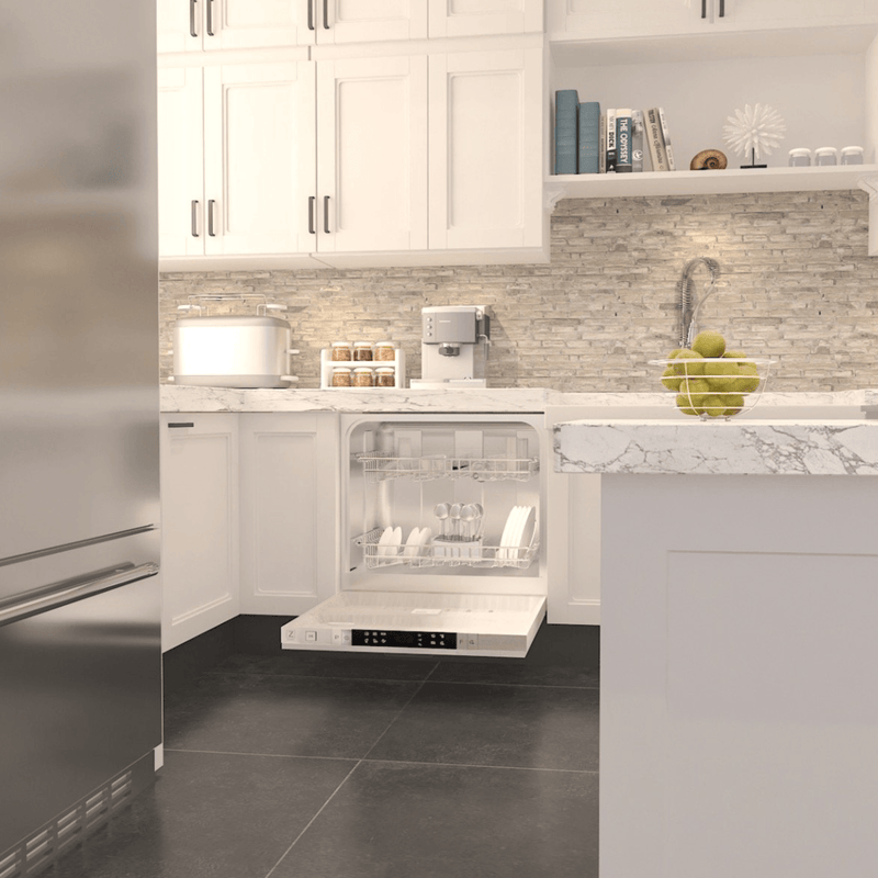 ZLINE 24" Top Control Dishwasher in Custom Panel Ready with Stainless Steel Tub DW7713-24 - Model Bath