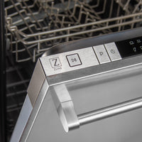 ZLINE 24" Top Control Dishwasher in DuraSnow® Finished Stainless Steel with Stainless Steel Tub and Traditional Style Handle DW-SS-H-24 - Model Bath