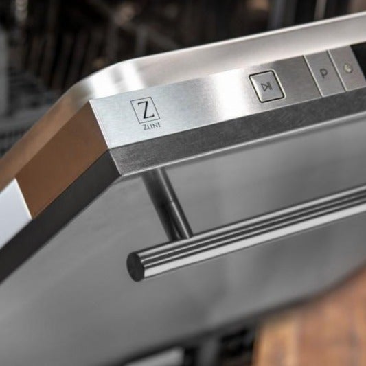 ZLINE 24" Top Control Dishwasher in DuraSnow® Stainless Steel with Stainless Steel Tub and Modern Style Handle DW-SS-24 - Model Bath