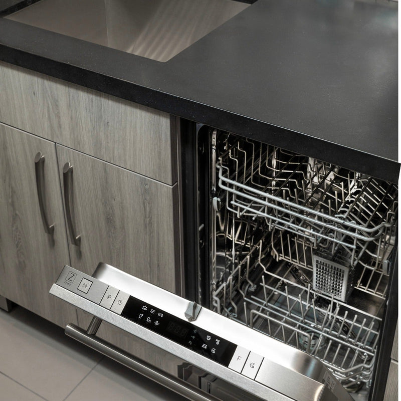 ZLINE 24" Top Control Dishwasher in DuraSnow® Stainless Steel with Stainless Steel Tub and Modern Style Handle DW-SS-24 - Model Bath