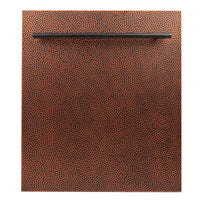 ZLINE 24" Top Control Dishwasher in Hand-Hammered Copper with Stainless Steel Tub and Modern Style Handle DW-HH-24 - Model Bath