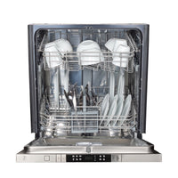 ZLINE 24" Top Control Dishwasher in Red Gloss with Stainless Steel Tub and Modern Style Handle DW-RG-H-24 - Model Bath