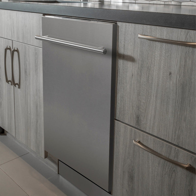 ZLINE 24" Top Control Dishwasher in Stainless Steel with Stainless Steel Tub and Modern Style Handle DW-304-24 - Model Bath