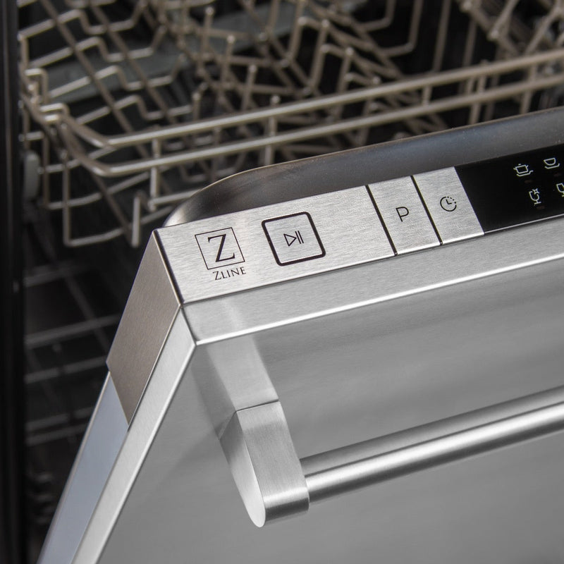 ZLINE 24" Top Control Dishwasher in Stainless Steel with Stainless Steel Tub and Traditional Style Handle DW-304-H-24 - Model Bath