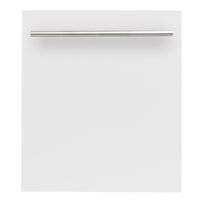 ZLINE 24" Top Control Dishwasher in White Matte with Stainless Steel Tub and Modern Style Handle DW-WM-H-24 - Model Bath