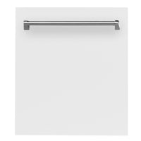 ZLINE 24" Top Control Dishwasher in White Matte with Stainless Steel Tub and Traditional Style Handle DW-WM-24 - Model Bath
