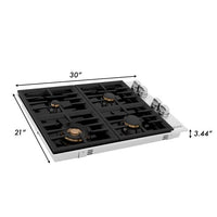 ZLINE 30" Dropin Cooktop with 4 Gas Brass Burners and Black Porcelain Top (RC-BR-30-PBT) - Model Bath