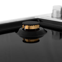 ZLINE 30" Dropin Cooktop with 4 Gas Brass Burners and Black Porcelain Top (RC-BR-30-PBT) - Model Bath