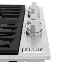 ZLINE 30" Dropin Cooktop with 4 Gas Brass Burners and Black Porcelain Top (RC-BR-30-PBT) - Model Bath
