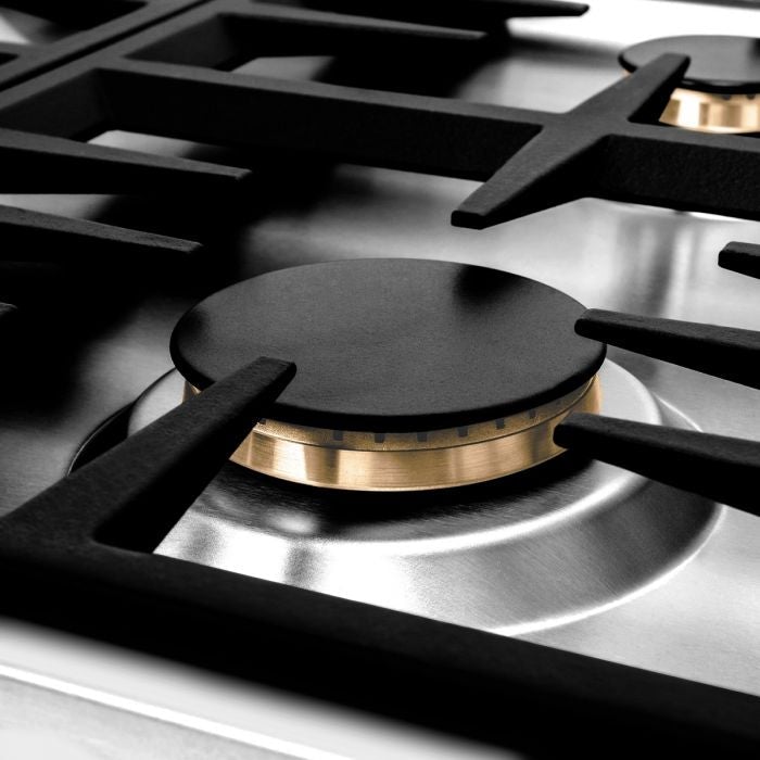 ZLINE 30" Dropin Cooktop with 4 Gas Brass Burners (RC-BR-30) - Model Bath