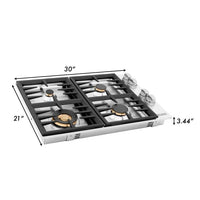 ZLINE 30" Dropin Cooktop with 4 Gas Brass Burners (RC-BR-30) - Model Bath