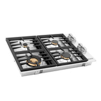 ZLINE 30" Dropin Cooktop with 4 Gas Brass Burners (RC-BR-30) - Model Bath