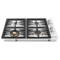 ZLINE 30" Dropin Cooktop with 4 Gas Brass Burners (RC-BR-30) - Model Bath