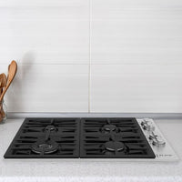 ZLINE 30" Dropin Cooktop with 4 Gas Burners and Black Porcelain Top (RC30-PBT) - Model Bath