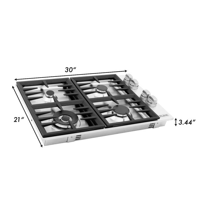 ZLINE 30" Dropin Cooktop with 4 Gas Burners (RC30) - Model Bath