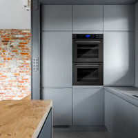 ZLINE 30" Professional Double Wall Oven in Black Stainless Steel (AWD-30-BS) - Model Bath