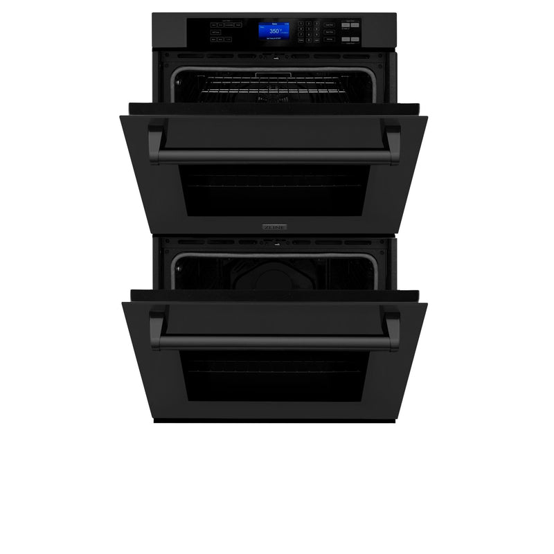 ZLINE 30" Professional Double Wall Oven in Black Stainless Steel (AWD-30-BS) - Model Bath