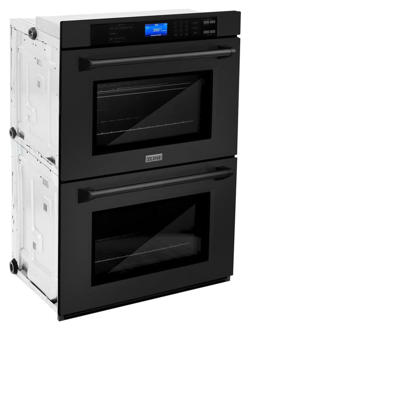 ZLINE 30" Professional Double Wall Oven in Black Stainless Steel (AWD-30-BS) - Model Bath
