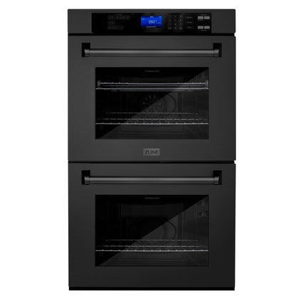 ZLINE 30" Professional Double Wall Oven in Black Stainless Steel (AWD-30-BS) - Model Bath