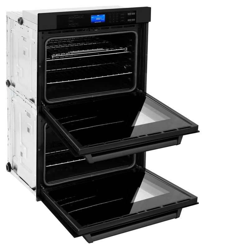 ZLINE 30" Professional Double Wall Oven in Black Stainless Steel (AWD-30-BS) - Model Bath