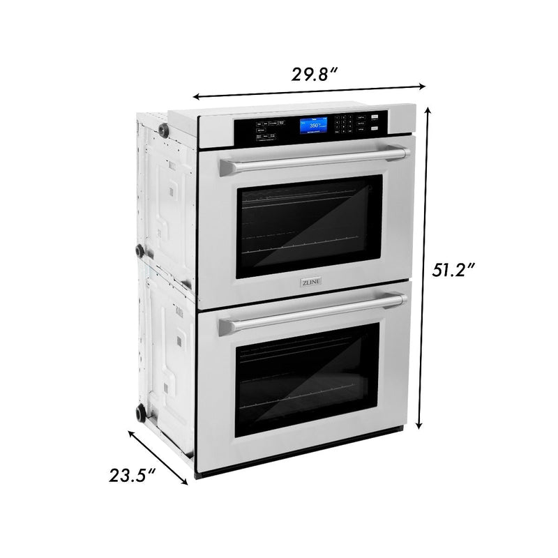 ZLINE 30" Professional Double Wall Oven in Stainless Steel (AWD-30) - Model Bath