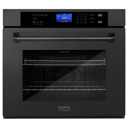 ZLINE 30" Professional Single Wall Oven in Black Stainless Steel (AWS-30-BS) - Model Bath