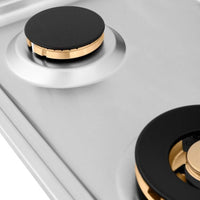 ZLINE 36" Dropin Cooktop with 6 Gas Brass Burners (RC-BR-36) - Model Bath