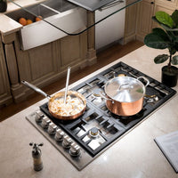 ZLINE 36" Dropin Cooktop with 6 Gas Brass Burners (RC-BR-36) - Model Bath