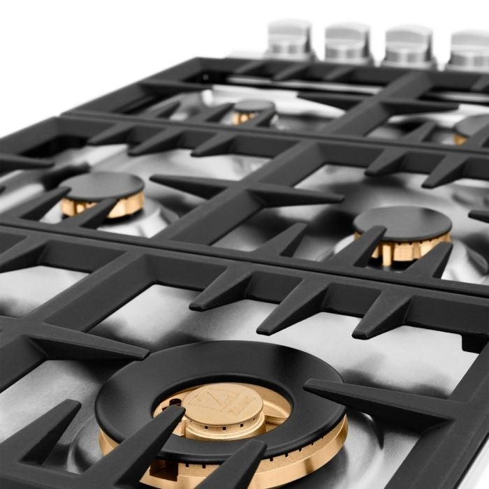 ZLINE 36" Dropin Cooktop with 6 Gas Brass Burners (RC-BR-36) - Model Bath