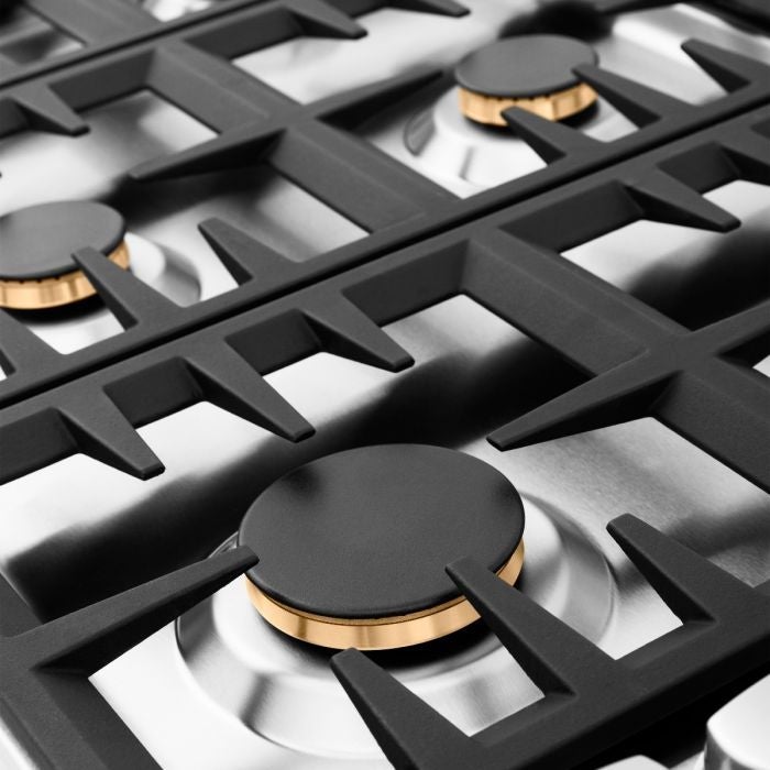 ZLINE 36" Dropin Cooktop with 6 Gas Brass Burners (RC-BR-36) - Model Bath